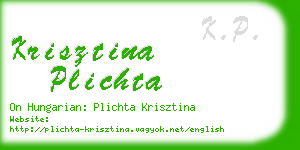 krisztina plichta business card